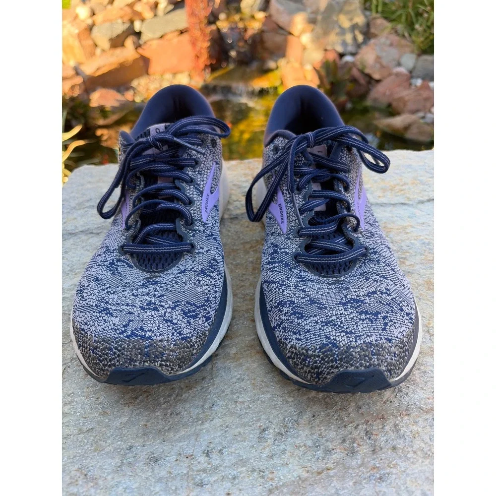 Brooks Ghost 11 Mens Running Shoes Navy Purple Mesh Sneakers 1202771B406 Size 11